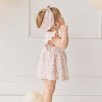 Organic Cotton Headband - Adaline Berries Ballet Pink Childrens Headband from Jamie Kay Australia