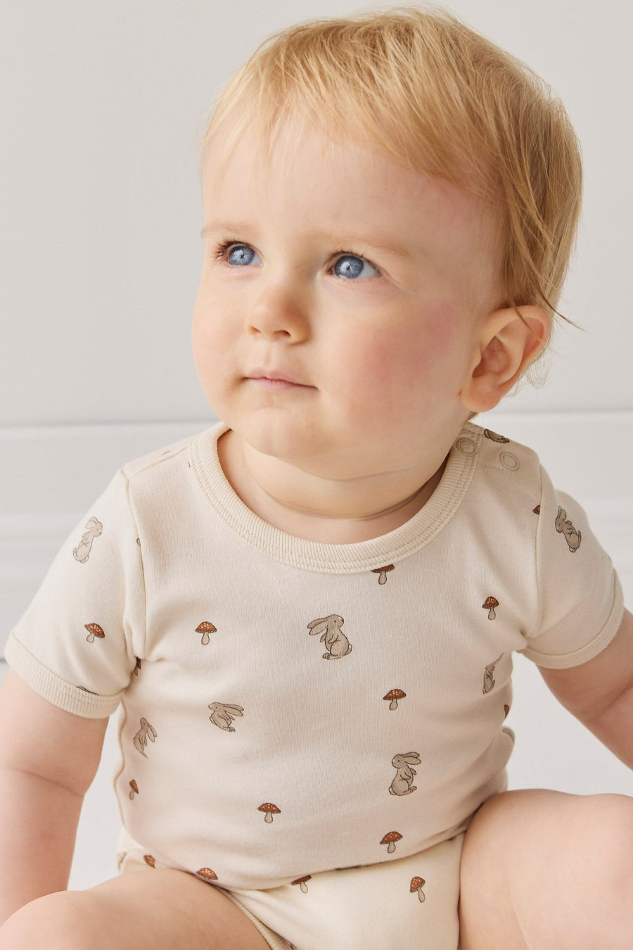 Organic Cotton Hudson Short Sleeve Bodysuit - Le Lapin Childrens Bodysuit from Jamie Kay Australia