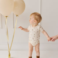 Organic Cotton Hudson Short Sleeve Bodysuit - Le Lapin Childrens Bodysuit from Jamie Kay Australia