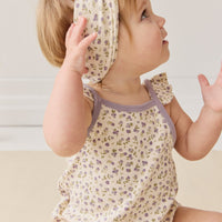 Organic Cotton Prarie Playsuit - Blueberry Field Raindrops Childrens Playsuit from Jamie Kay Australia