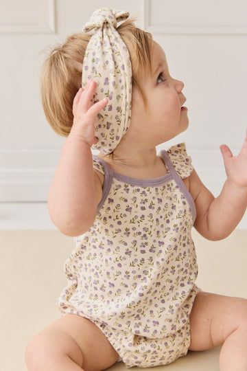 Organic Cotton Prarie Playsuit - Blueberry Field Raindrops Childrens Playsuit from Jamie Kay Australia