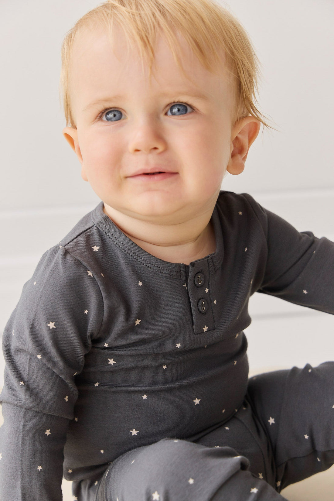 Organic Cotton Modal Long Sleeve Bodysuit - Milky Way Icelandic Childrens Bodysuit from Jamie Kay Australia