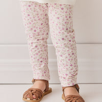 Organic Cotton Everyday Legging - Adaline Berries Ballet Pink Childrens Legging from Jamie Kay Australia