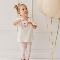 Organic Cotton Everyday Legging - Adaline Berries Ballet Pink Childrens Legging from Jamie Kay Australia