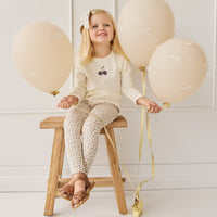 Pima Cotton Vinny Long Sleeve Top - Egret Cherry Love Lilac Childrens Top from Jamie Kay Australia