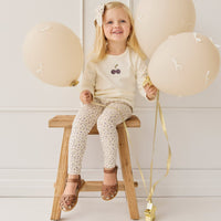 Organic Cotton Everyday Legging - Blueberry Field Raindrops Childrens Legging from Jamie Kay Australia