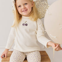 Pima Cotton Vinny Long Sleeve Top - Egret Cherry Love Lilac Childrens Top from Jamie Kay Australia