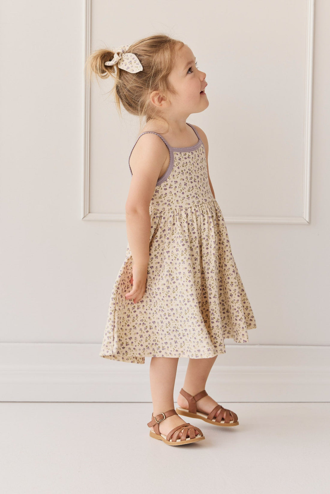 Organic Cotton Samantha Dress - Blueberry Field Raindrops Childrens Dress from Jamie Kay Australia