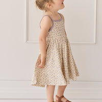 Organic Cotton Samantha Dress - Blueberry Field Raindrops Childrens Dress from Jamie Kay Australia