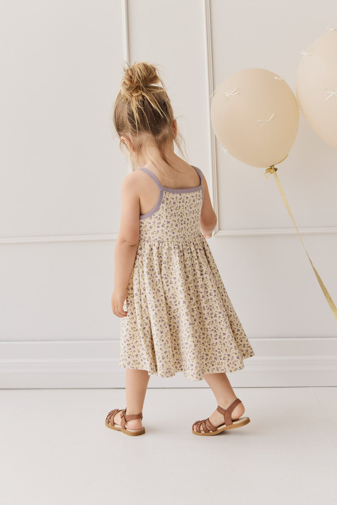 Organic Cotton Samantha Dress - Blueberry Field Raindrops Childrens Dress from Jamie Kay Australia