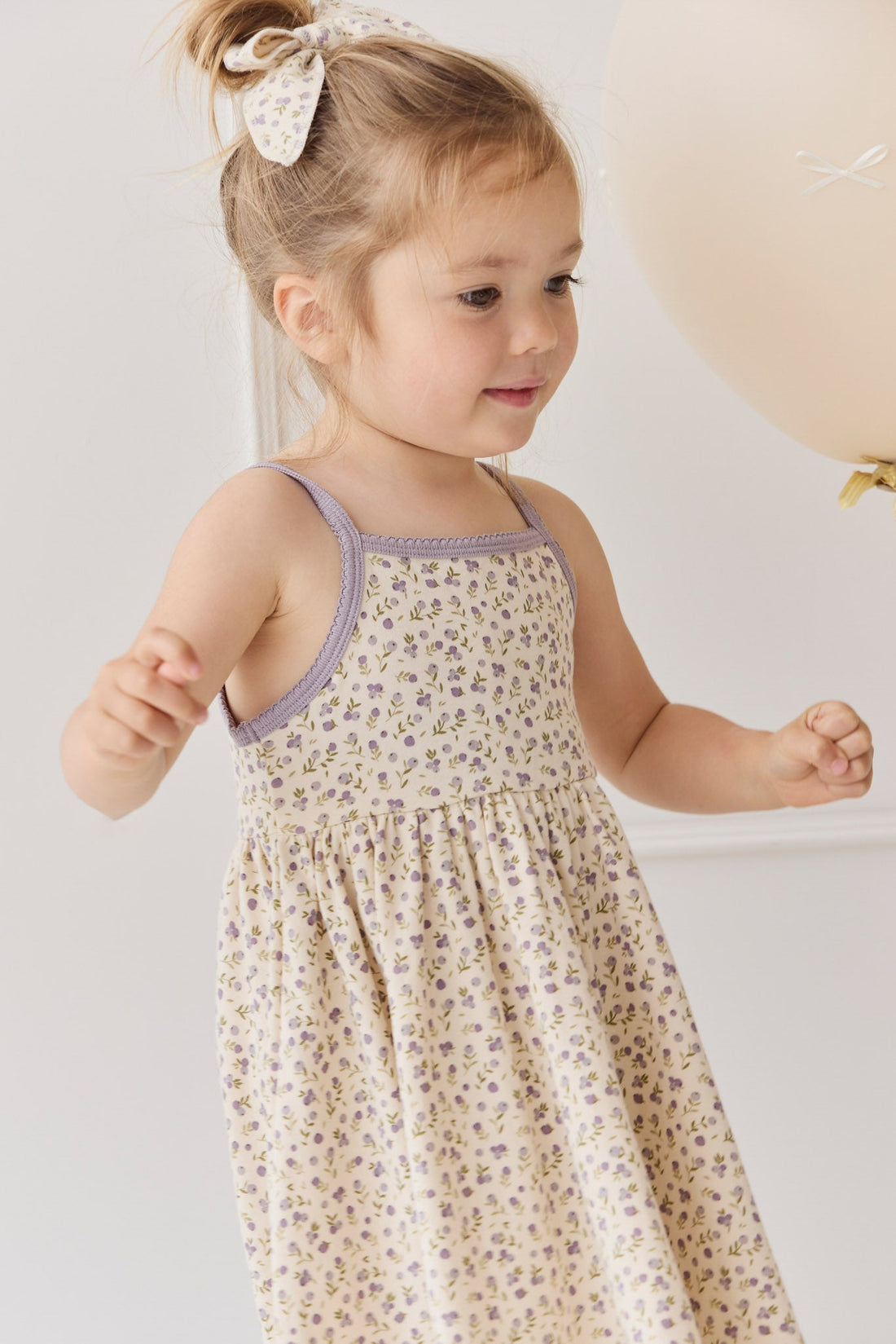 Organic Cotton Samantha Dress - Blueberry Field Raindrops Childrens Dress from Jamie Kay Australia