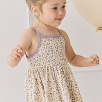 Organic Cotton Samantha Dress - Blueberry Field Raindrops Childrens Dress from Jamie Kay Australia