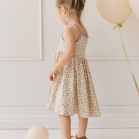 Organic Cotton Samantha Dress - Blueberry Field Raindrops Childrens Dress from Jamie Kay Australia