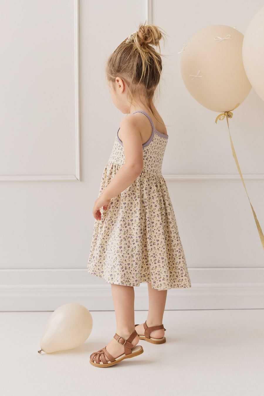 Organic Cotton Samantha Dress - Blueberry Field Raindrops Childrens Dress from Jamie Kay Australia