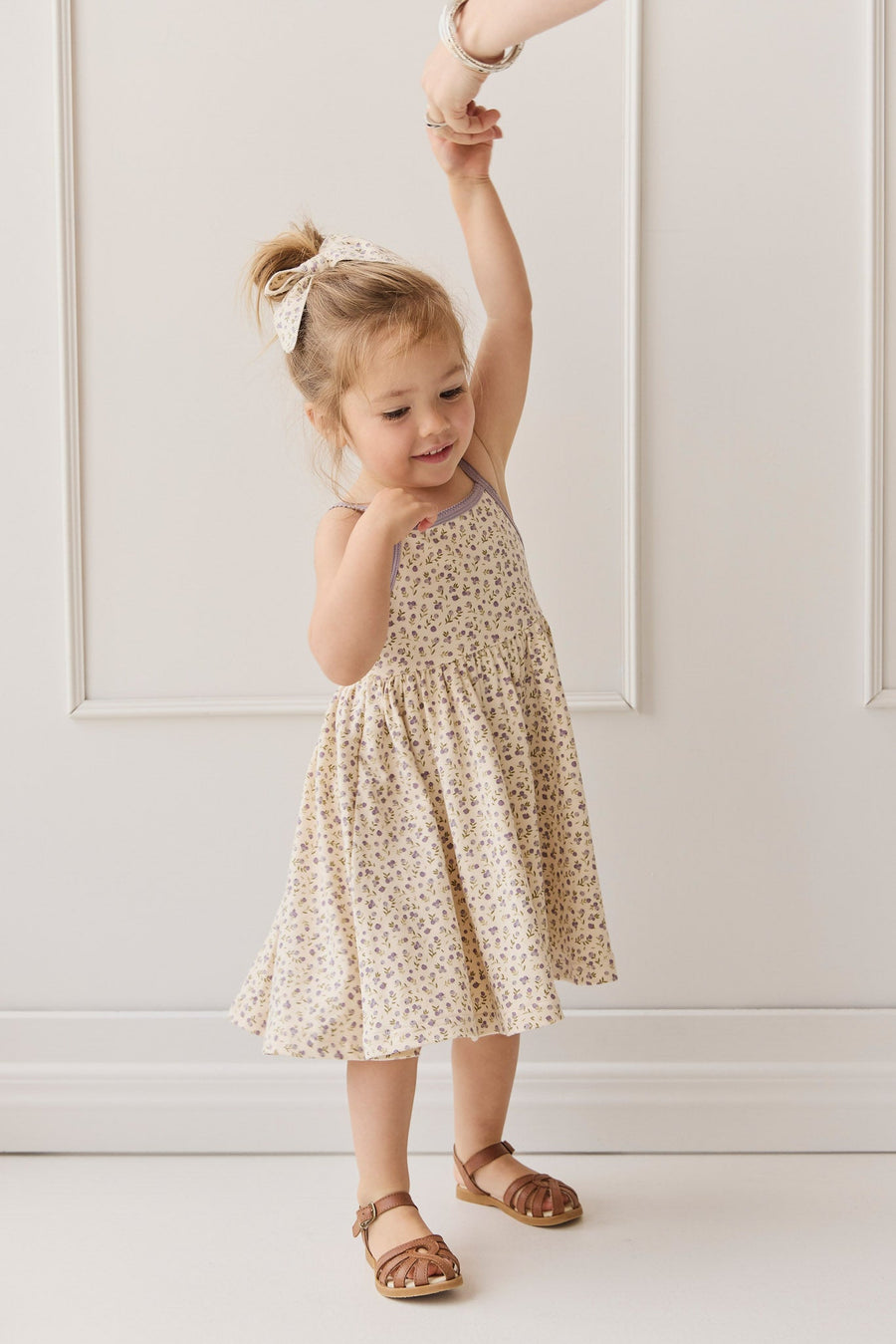 Organic Cotton Samantha Dress - Blueberry Field Raindrops Childrens Dress from Jamie Kay Australia