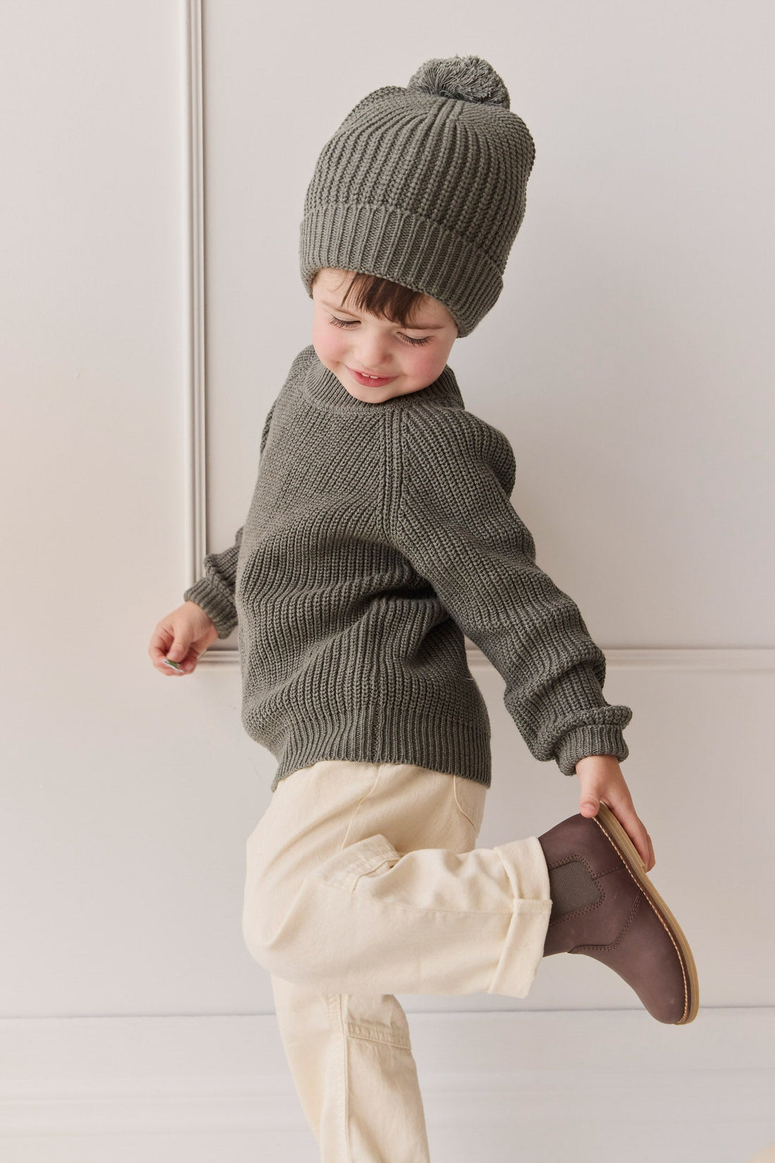 Joshua Hat - Seaweed Marle Childrens Beanie from Jamie Kay Australia