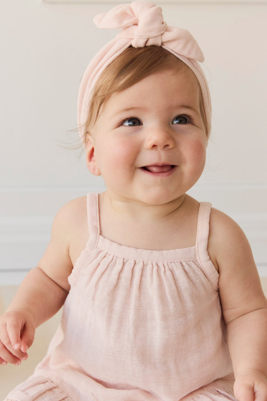 Organic Cotton Muslin Headband - Ballet Pink Childrens Headband from Jamie Kay Australia