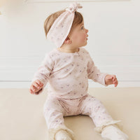 Organic Cotton Long Sleeve Bodysuit - Sweet Pea Floral Childrens Bodysuit from Jamie Kay Australia