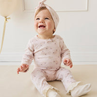 Organic Cotton Long Sleeve Bodysuit - Sweet Pea Floral Childrens Bodysuit from Jamie Kay Australia