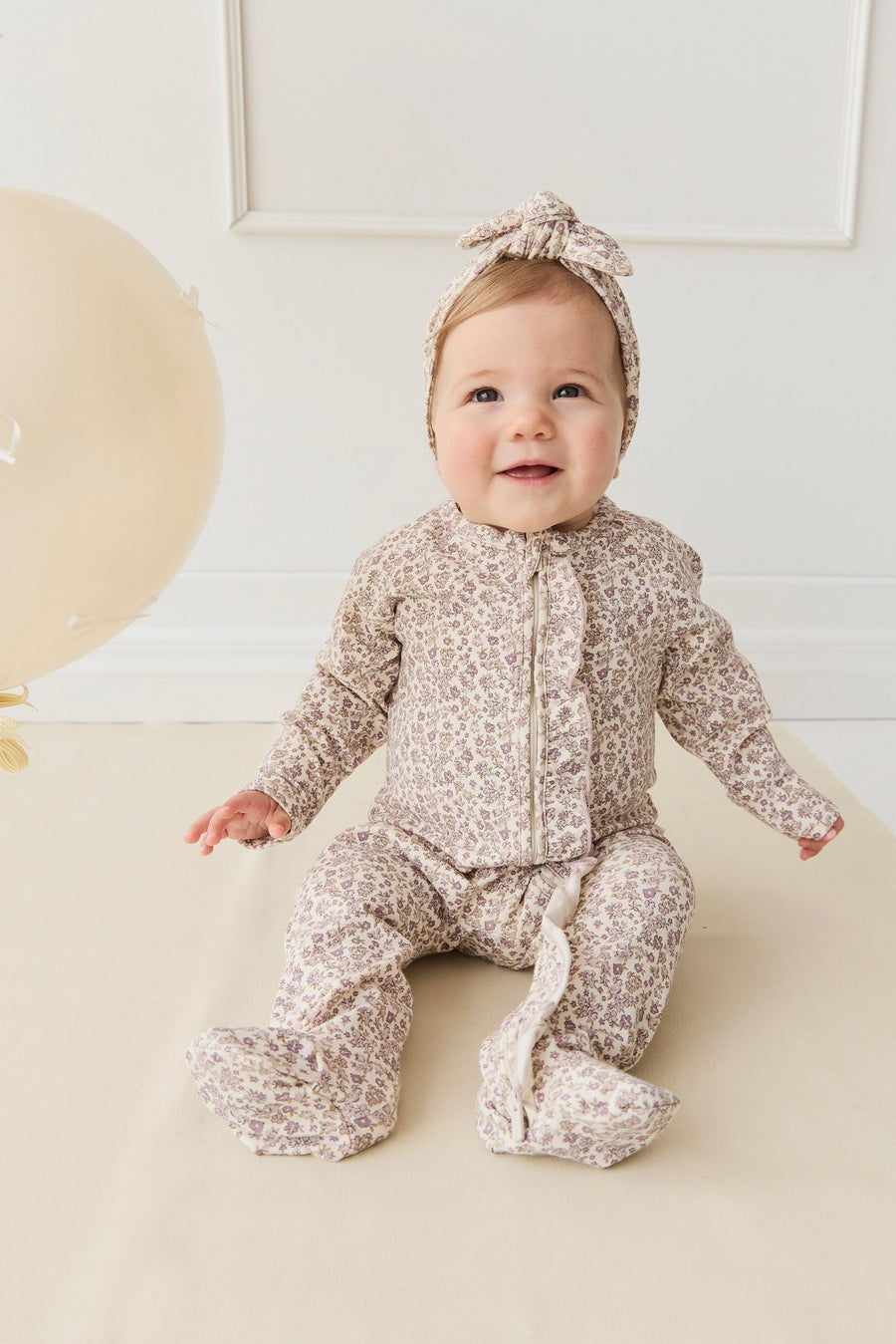 Organic Cotton Modal Frankie Onepiece - Amber Eggnog Childrens Onepiece from Jamie Kay Australia