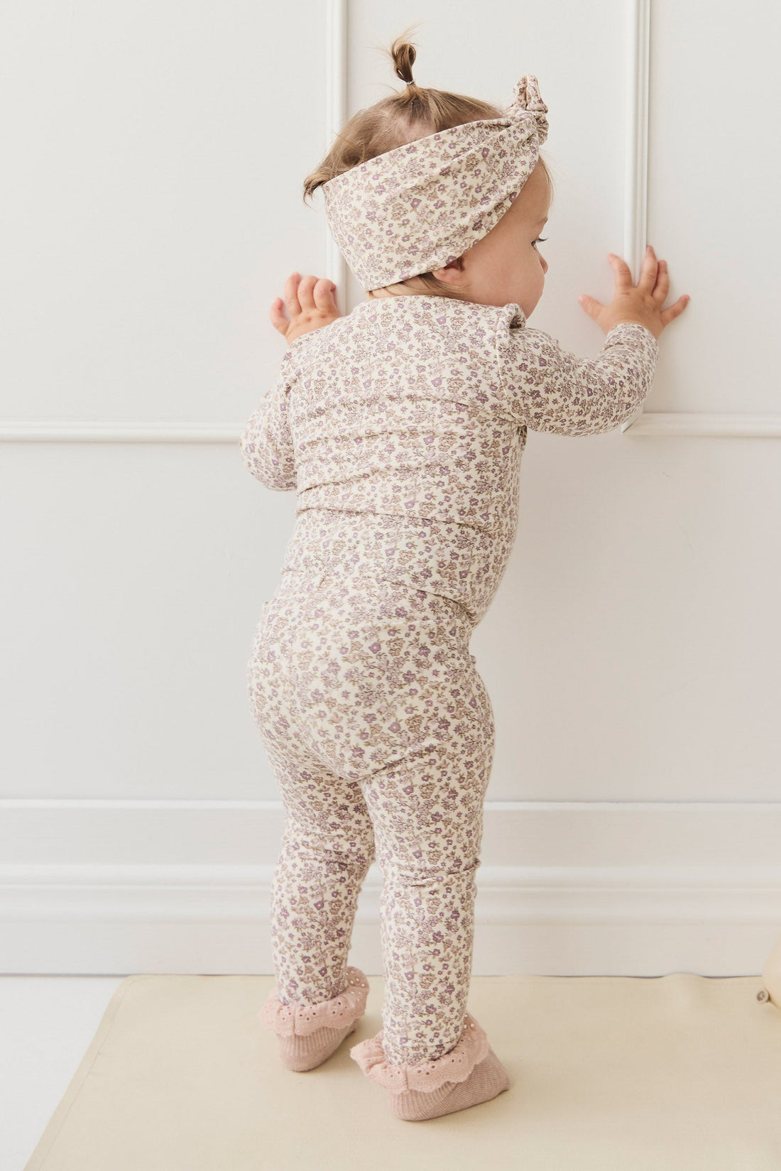 Organic Cotton Modal Everyday Legging - Amber Eggnog Childrens Legging from Jamie Kay Australia