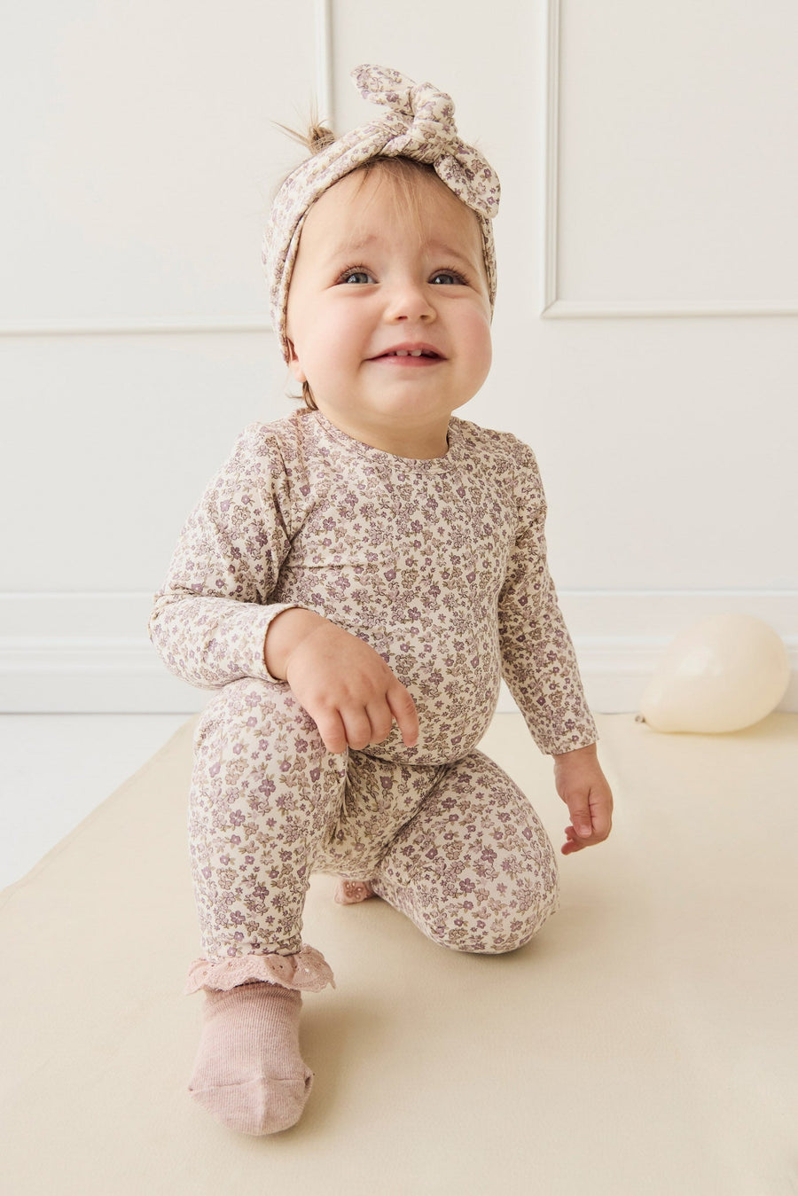 Organic Cotton Modal Everyday Legging - Amber Eggnog Childrens Legging from Jamie Kay Australia