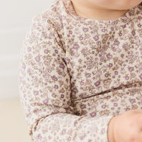 Organic Cotton Modal Long Sleeve Bodysuit - Amber Eggnog Childrens Bodysuit from Jamie Kay Australia