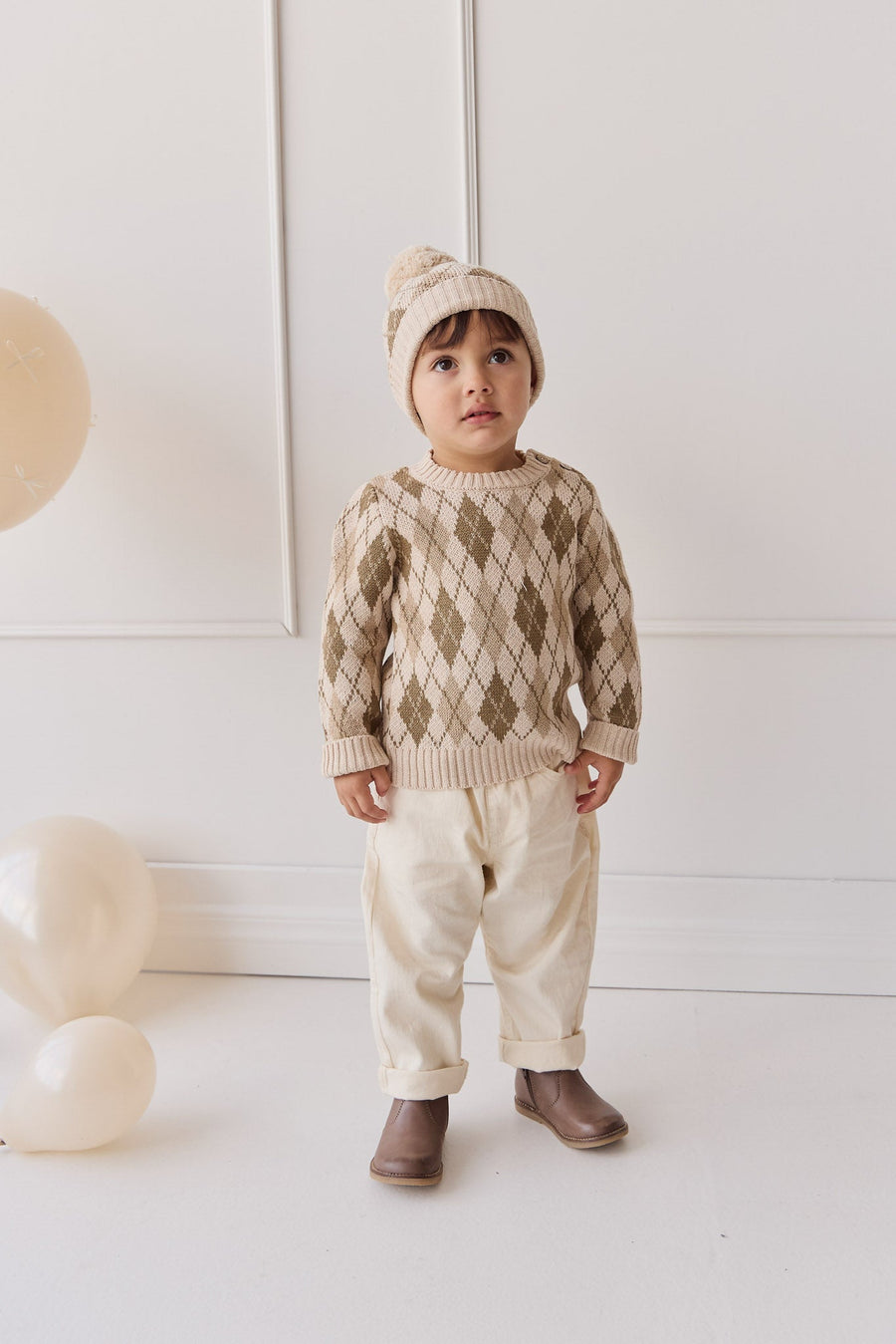 Enzo Jumper - Enzo Jacquard Oatmeal Marle Childrens Jumper from Jamie Kay Australia