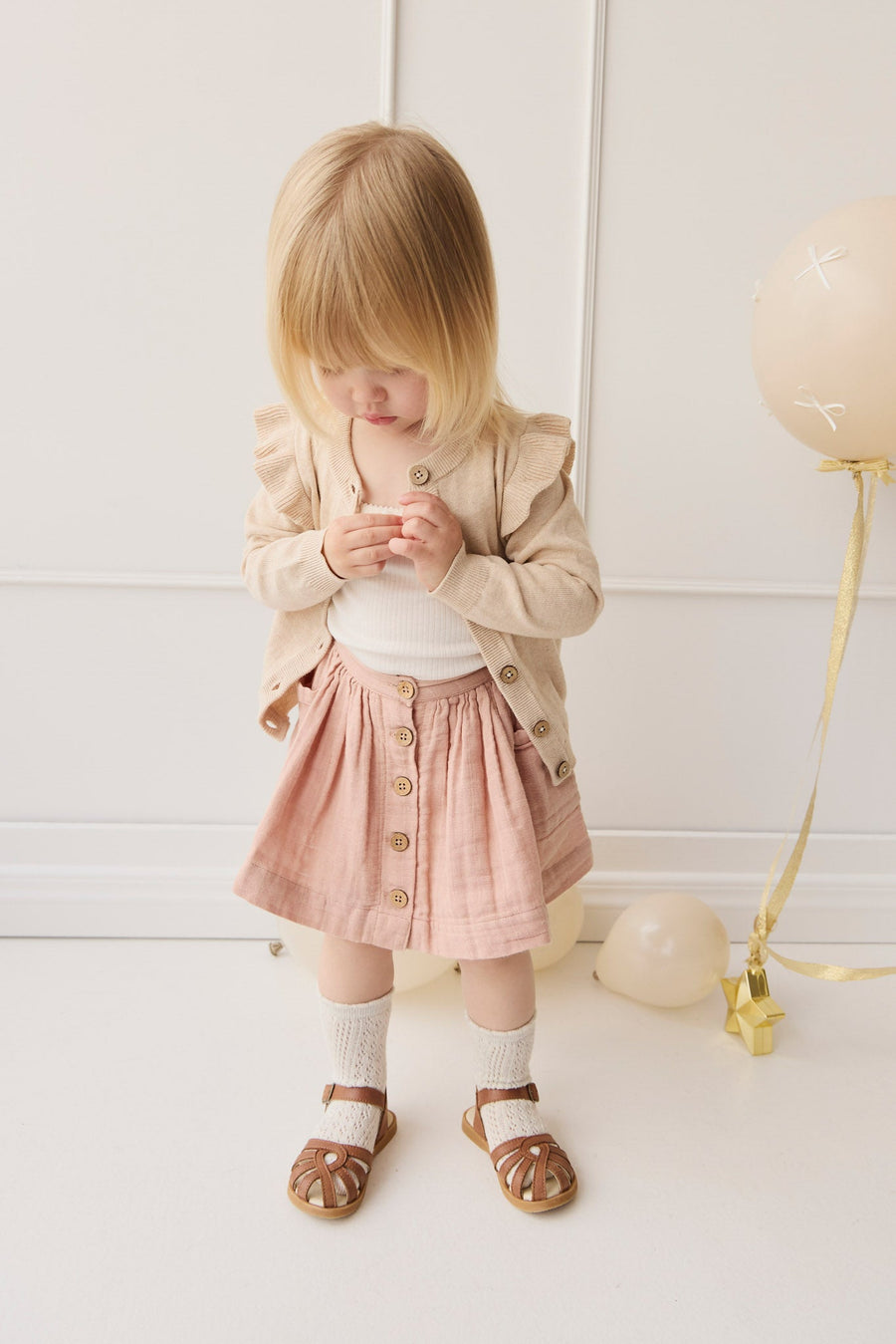 Rosie Cardigan - Oatmeal Marle Childrens Cardigan from Jamie Kay Australia