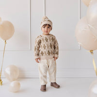 Enzo Jumper - Enzo Jacquard Oatmeal Marle Childrens Jumper from Jamie Kay Australia