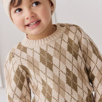 Enzo Jumper - Enzo Jacquard Oatmeal Marle Childrens Jumper from Jamie Kay Australia