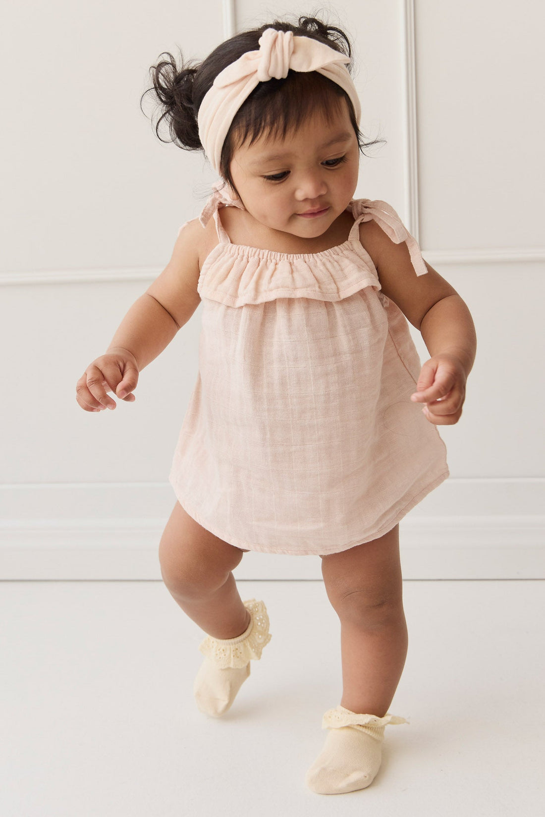 Organic Cotton Muslin Arielle Top - Ballet Pink Childrens Top from Jamie Kay Australia