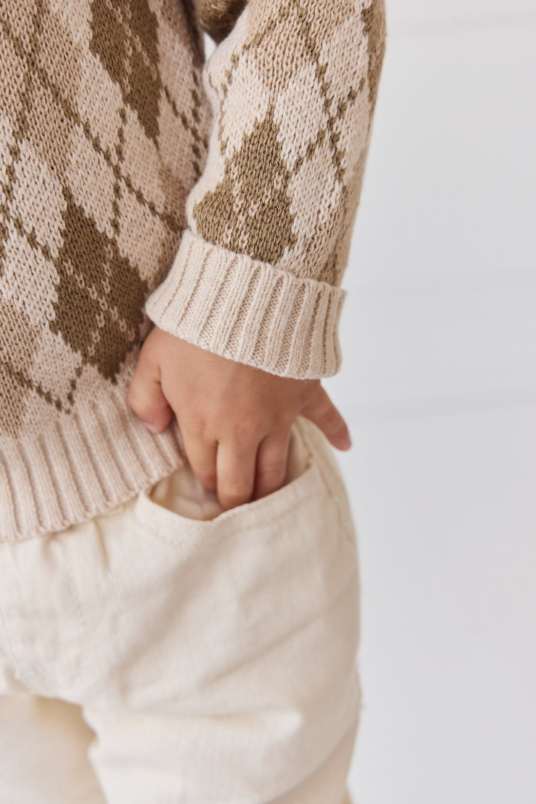 Enzo Jumper - Enzo Jacquard Oatmeal Marle Childrens Jumper from Jamie Kay Australia