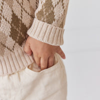 Enzo Jumper - Enzo Jacquard Oatmeal Marle Childrens Jumper from Jamie Kay Australia