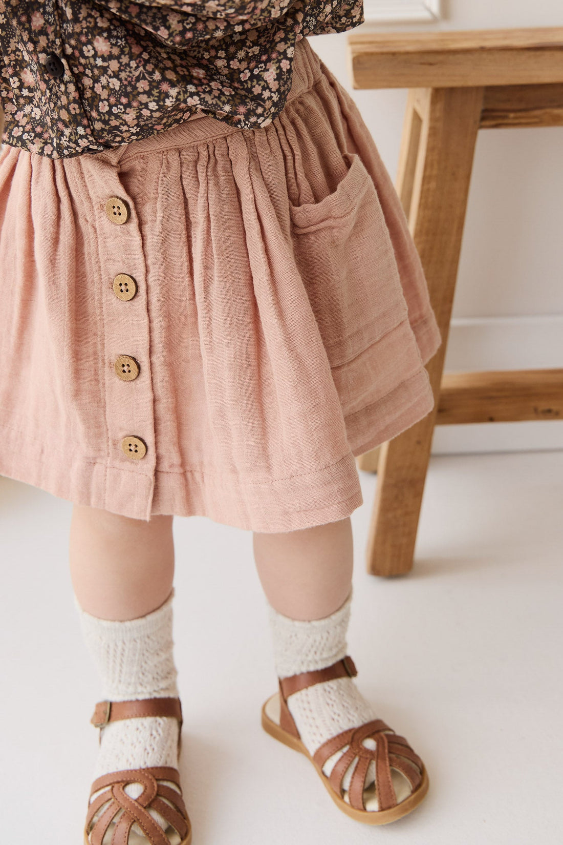 Organic Cotton Muslin Kennedy Skirt - Parfait Childrens Skirt from Jamie Kay Australia