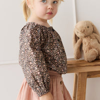 Organic Cotton Heather Blouse - Winter Moonless Night Childrens Top from Jamie Kay Australia