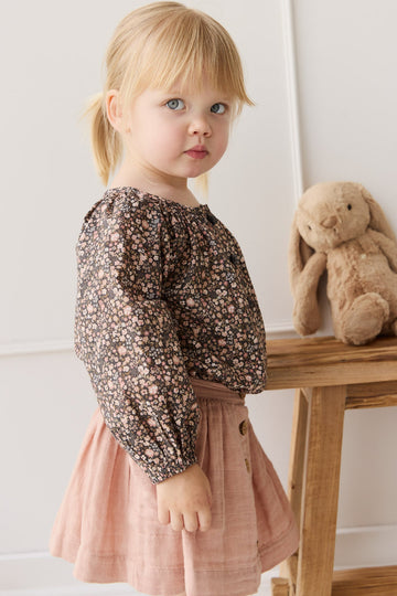 Organic Cotton Heather Blouse - Winter Moonless Night Childrens Top from Jamie Kay Australia