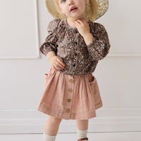 Organic Cotton Heather Blouse - Winter Moonless Night Childrens Top from Jamie Kay Australia