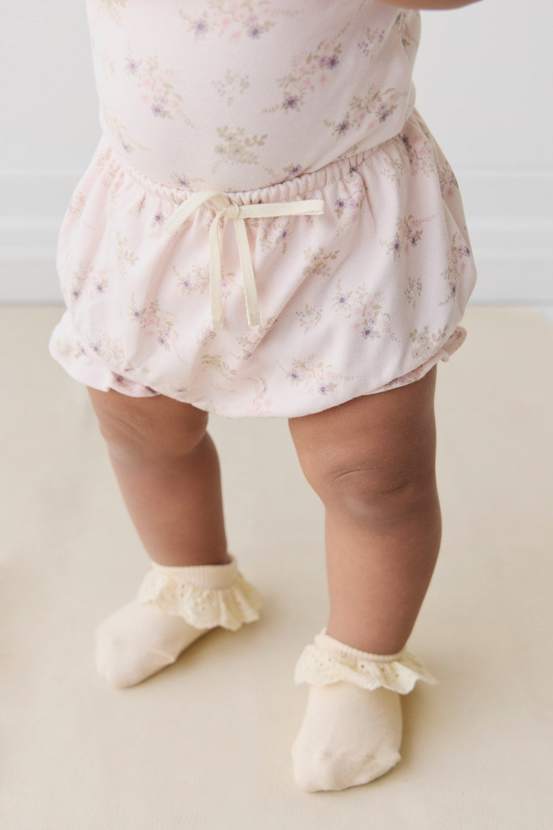 Organic Cotton Frill Bloomer - Sweet Pea Floral Childrens Bloomer from Jamie Kay Australia