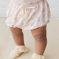 Organic Cotton Frill Bloomer - Sweet Pea Floral Childrens Bloomer from Jamie Kay Australia