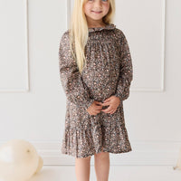 Organic Cotton Ivy Dress - Winter Moonless Night Childrens Dress from Jamie Kay Australia