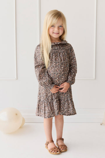 Organic Cotton Ivy Dress - Winter Moonless Night Childrens Dress from Jamie Kay Australia