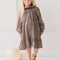 Organic Cotton Ivy Dress - Winter Moonless Night Childrens Dress from Jamie Kay Australia