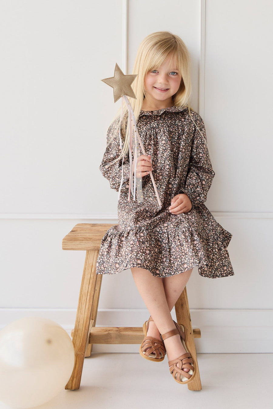 Organic Cotton Ivy Dress - Winter Moonless Night Childrens Dress from Jamie Kay Australia