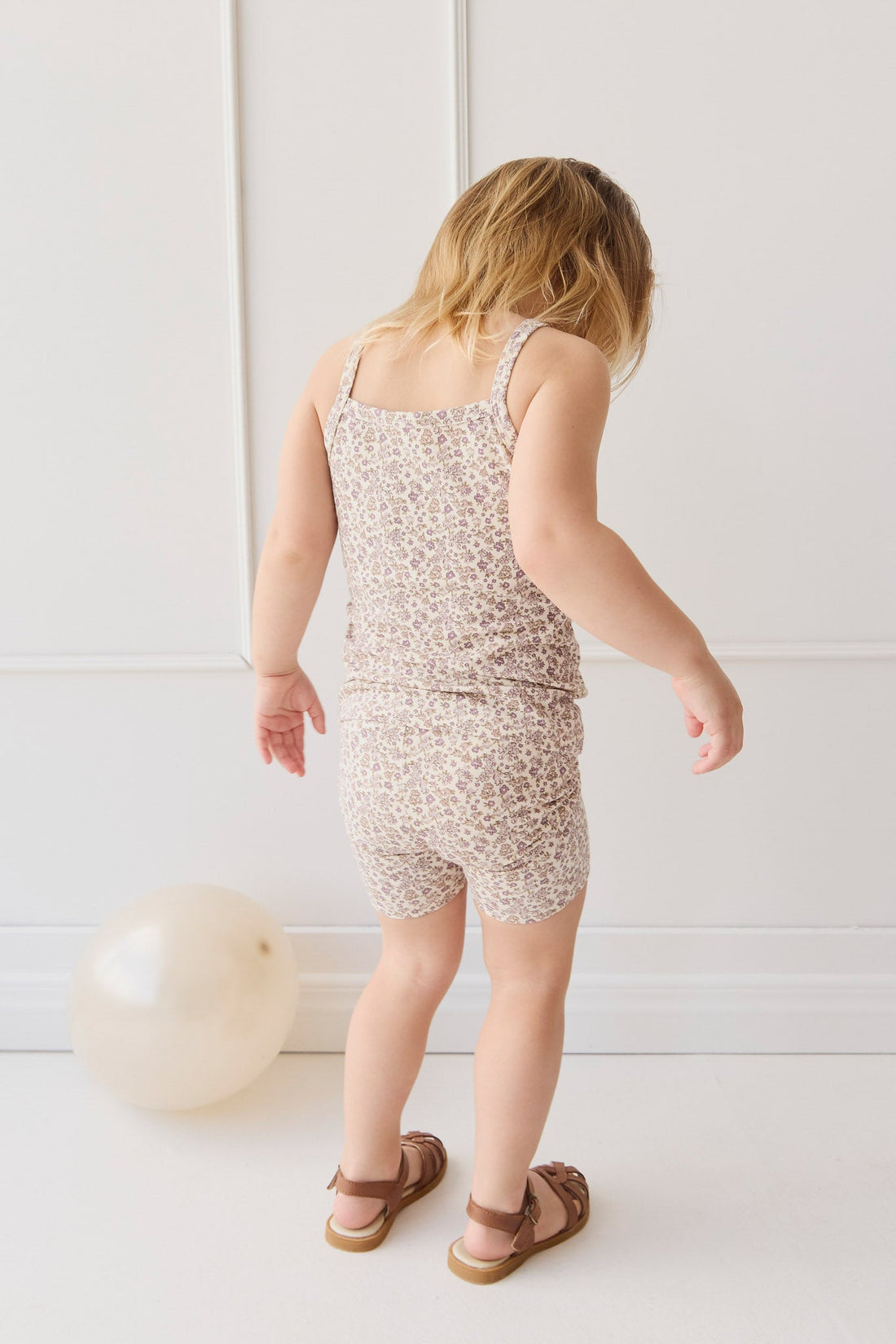 Organic Cotton Modal Singlet - Amber Eggnog Childrens Singlet from Jamie Kay Australia