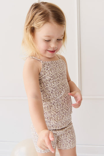 Organic Cotton Modal Singlet - Amber Eggnog Childrens Singlet from Jamie Kay Australia