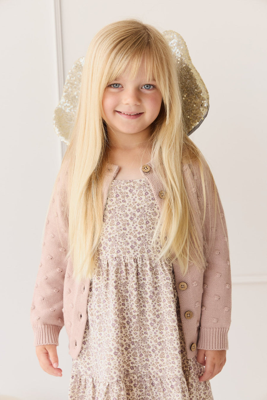 Dotty Cardigan - Dusky Rose Childrens Cardigan from Jamie Kay Australia