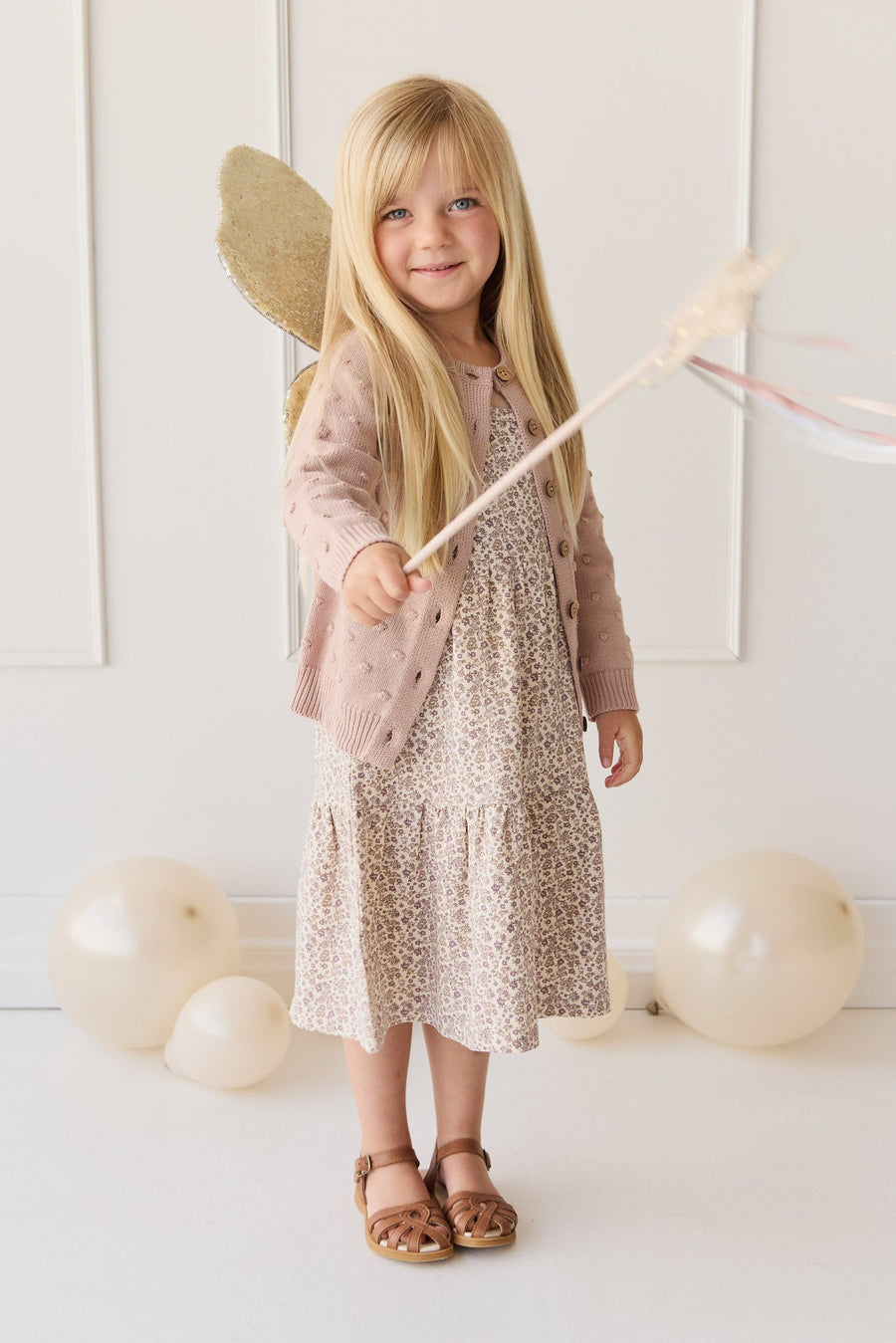 Dotty Cardigan - Dusky Rose Childrens Cardigan from Jamie Kay Australia