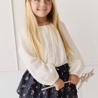 Organic Cotton Muslin Heather Blouse - Parchment Childrens Top from Jamie Kay Australia