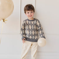 Enzo Jumper - Enzo Jacquard - Lava Smoke Childrens Jumper from Jamie Kay Australia